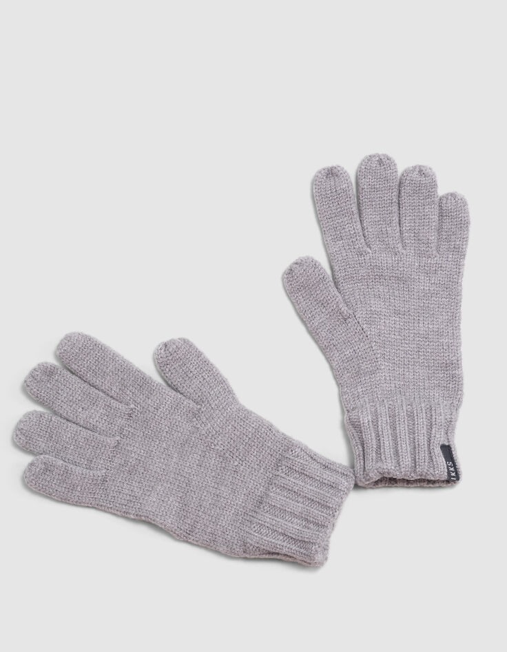 Guantes grises de punto reciclado para niño-5