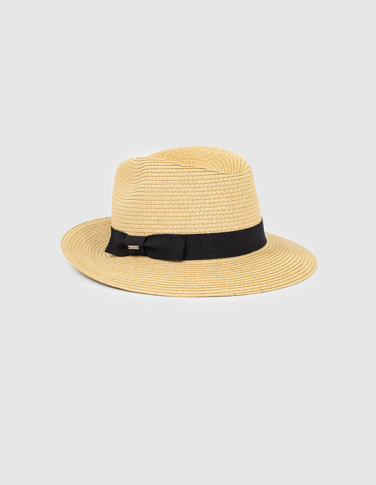 Chapeau d'été en raphia coloris naturel femme-2