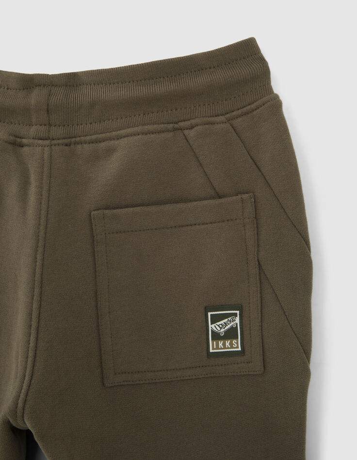 Khakifarbene Jungen-Jogginghose mit Abn&auml;hern-6