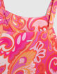 Rosa Mädchenkleid mit psychedelischem Print-6
