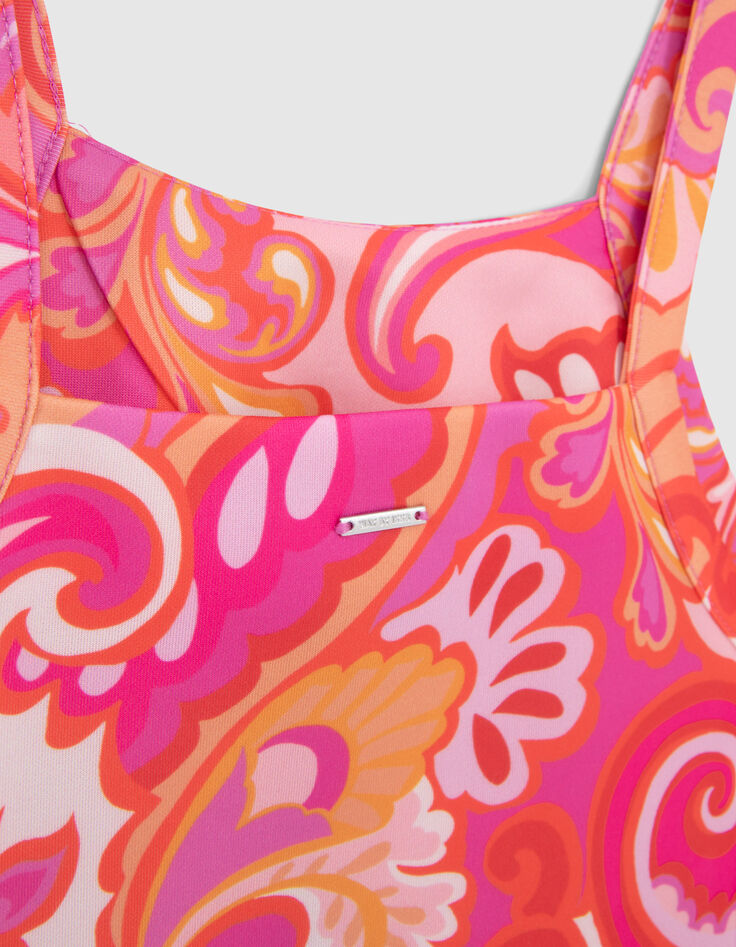 Rosa Mädchenkleid mit psychedelischem Print-6