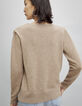 Pull caramel en maille fine avec épaulettes femme-3