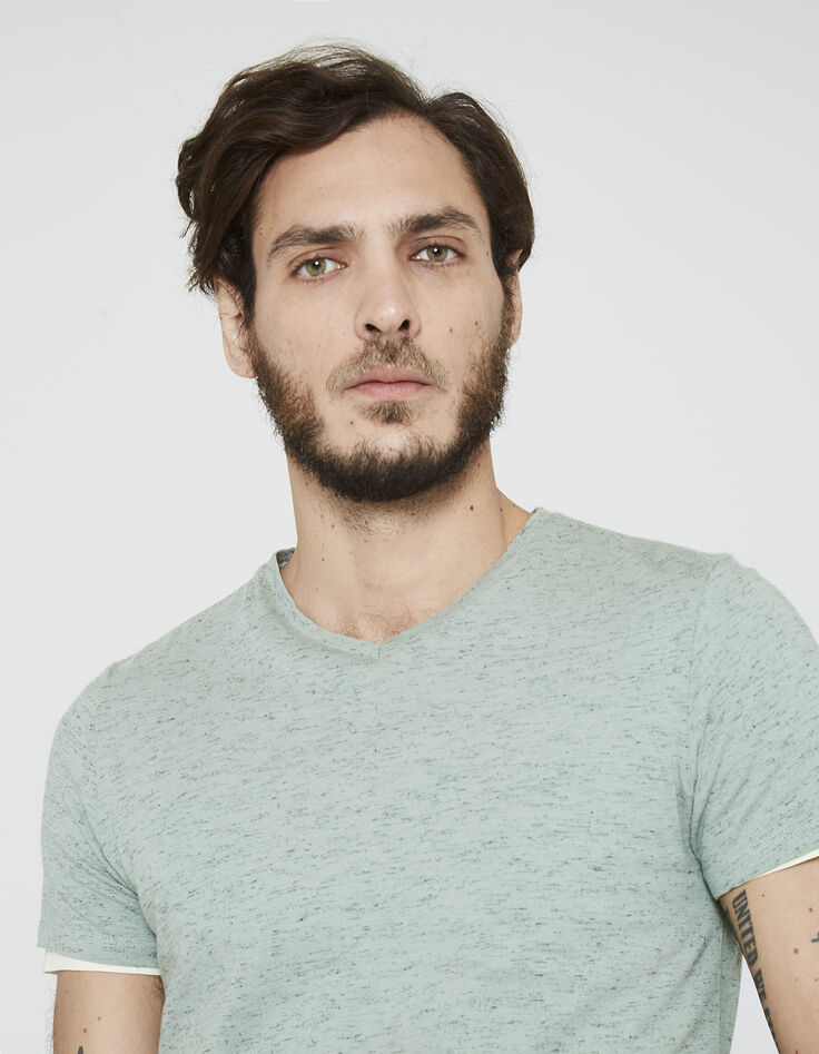 Tee-shirt vert homme-4