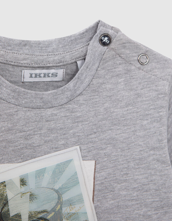 Baby boys’ grey Tshirt percussion lenticular image