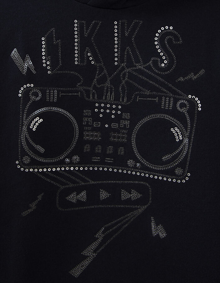 Boys’ navy double turntable sequin embroidery sweatshirt - IKKS