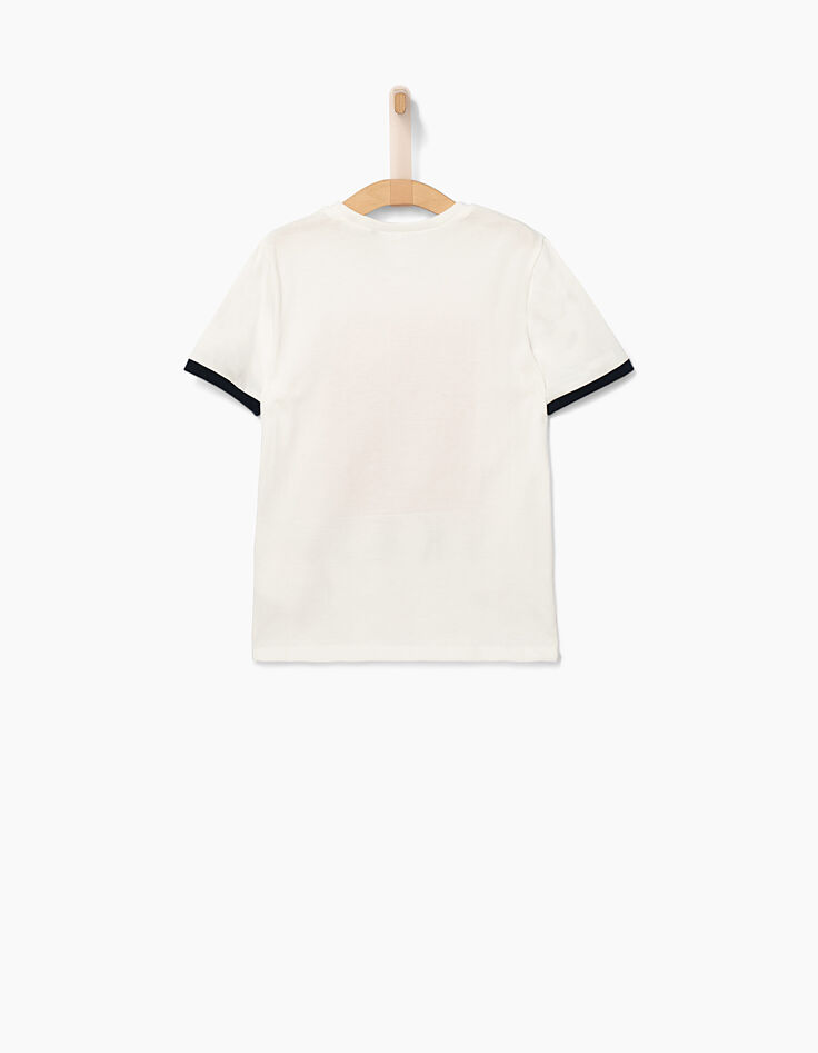 Boys' off-white T-shirt with red rectangle-3