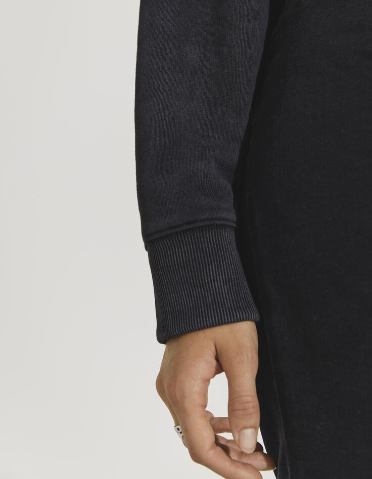 Sweat oversize en molleton noir visuel X iconique femme-5