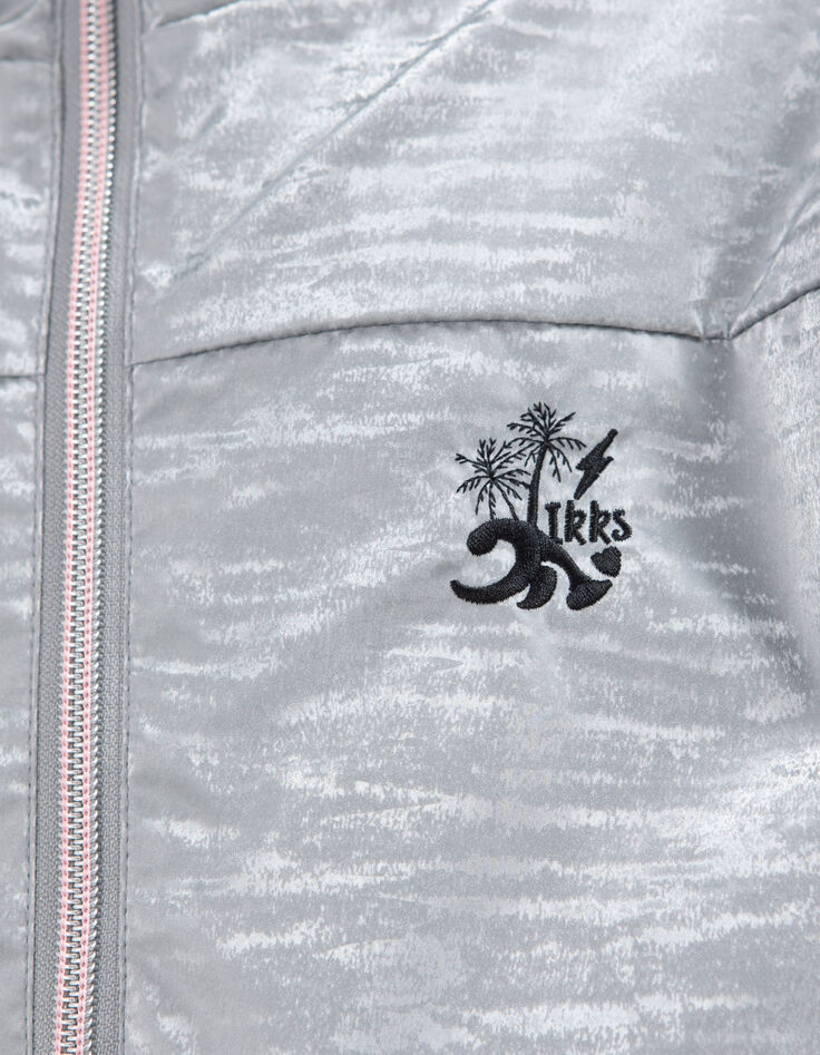 Silberfarbene Mädchen-Windjacke, Recycling, Fantasie-Motiv-4