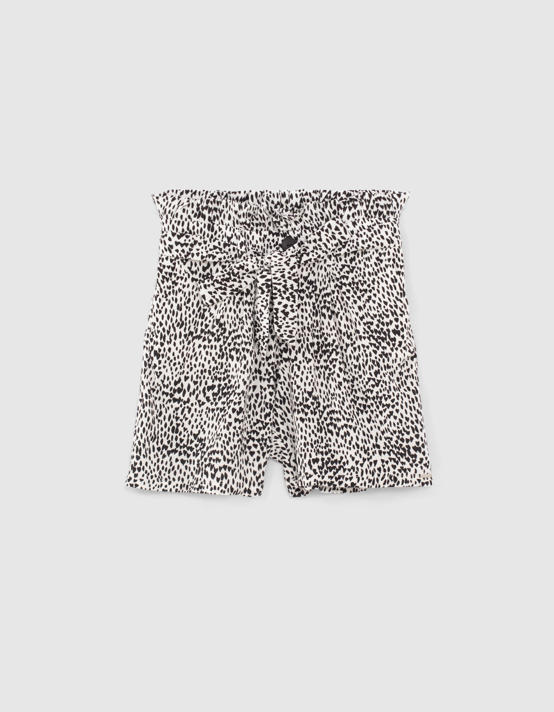 Shorts paper bag blanco fluidos Ecovero corazones nina IKKS