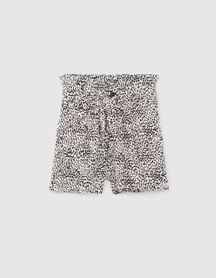 Shorts paper bag blanco fluidos Ecovero® corazones niña-1