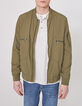 Men’s light khaki nylon bomber jacket-1