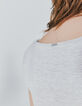 Camiseta crudo Ecovero® hombreras mujer-5