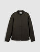 Veste kaki toile col pressionn&eacute; Homme-5