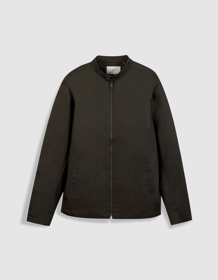 Veste kaki toile col pressionn&eacute; Homme-5