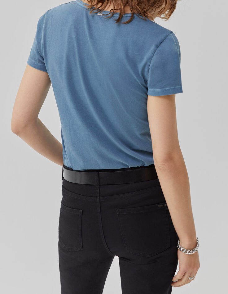Blaues Damen-T-Shirt mit Albummotiv IKKS – PINK FLOYD-2