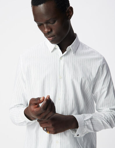 Camisa regular de rayas verde almendra para Hombre - IKKS