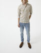 Aqua SLIM overhemd Libertystof gele bloemetjes Heren-7