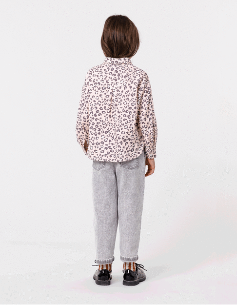 Jean BALLOON gris bouton strass fille - IKKS