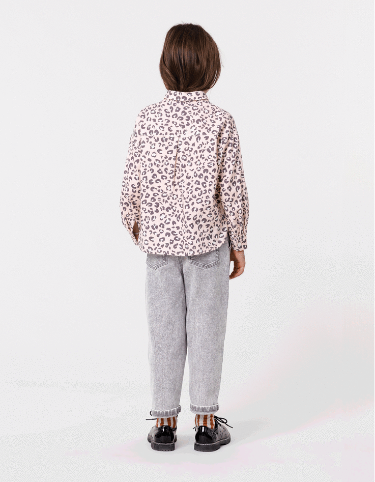 BALLOON jeans grey rhinestone button for girl-3