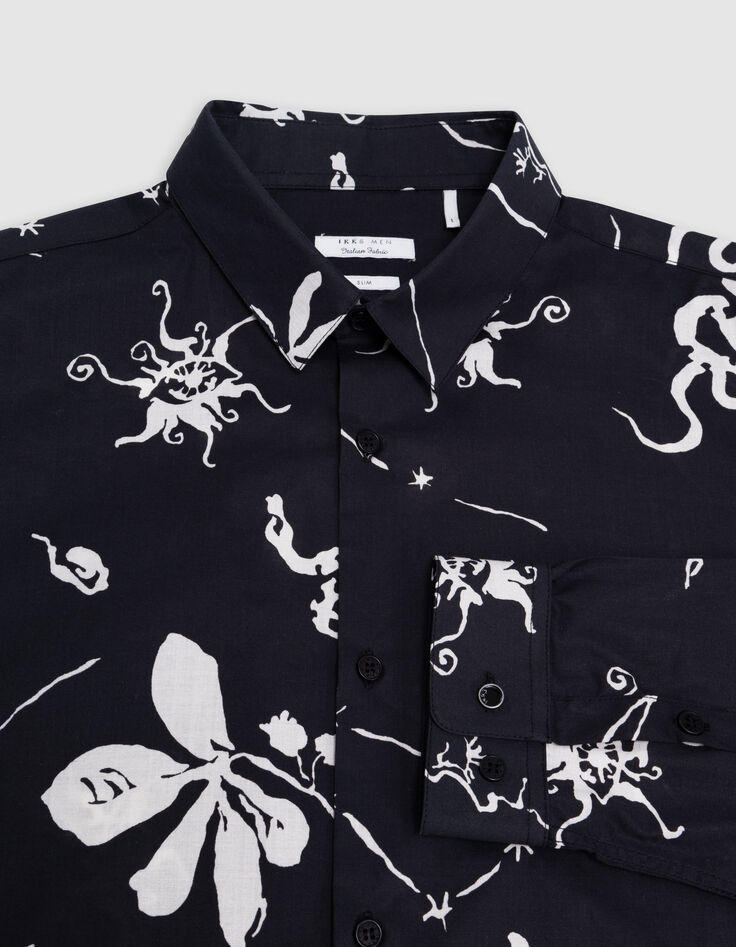 Chemise REGULAR noire imprimé astres Homme-5