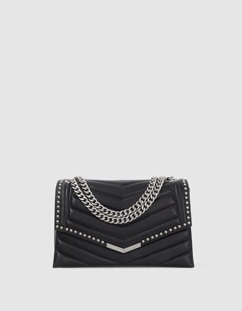 Women’s black studded leather THE 1 rock bag Size L