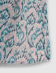 Pink pastel ikat print dress for girls-4