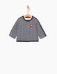 Veste blanc cassé jacquard navy bébé fille-1