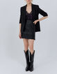 Women’s black dandy flower print lingerie-style top-7