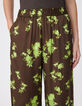 Pantalon fluide marron imprim&eacute; tachiste flou Femme-6