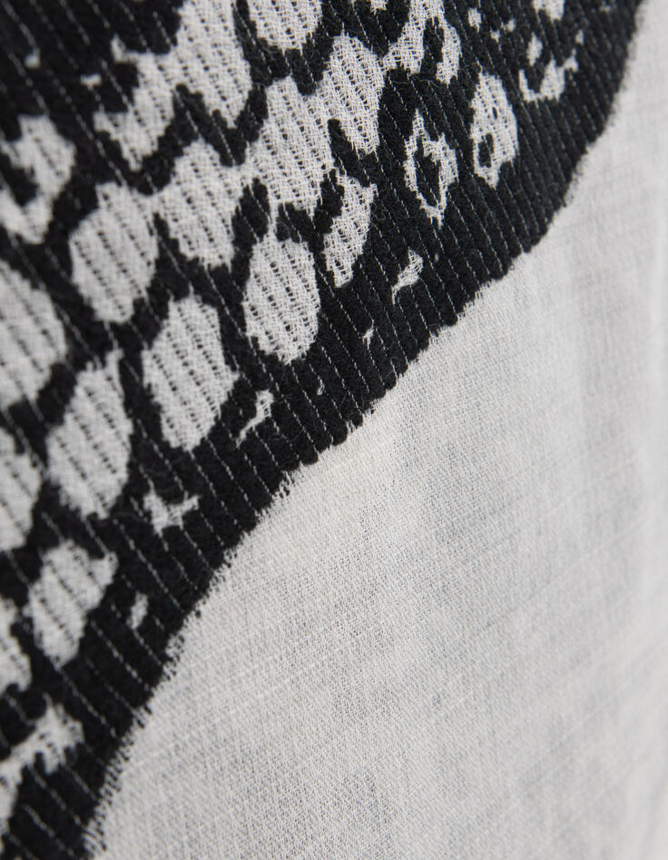 Foulard blanc cassé jacquard snake double face Femme-5