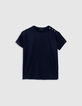 Tee-shirt col rond marine boutons militaire-5