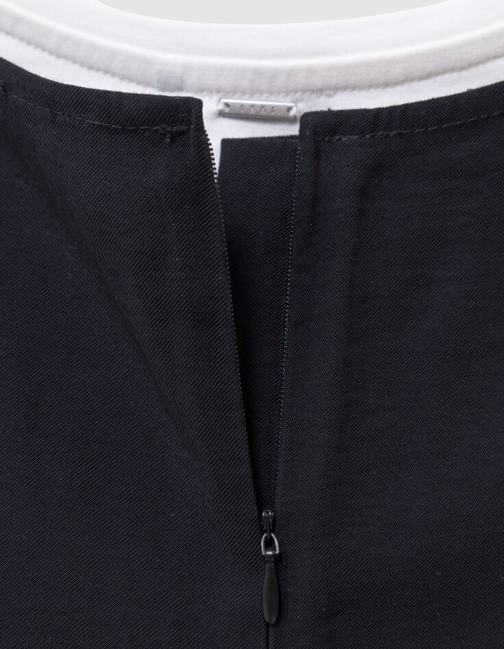 Girls’ 2-in-1 black midi dress and white cropped T-shirt-7