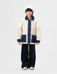 Mädchenwendejacke aus ungebleichter Jeans und Sherpa-1