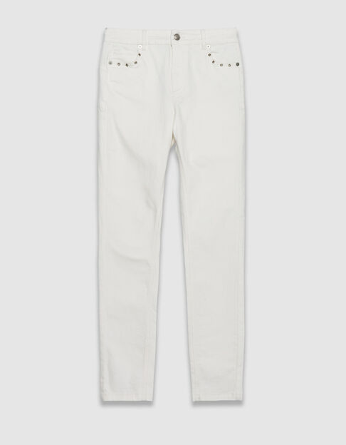 Jean slim blanc taille haute 7/8e Nina Femme - IKKS