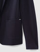 Veste tailleur marine rayures col et manches femme-4