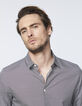 Men’s ecru skull print SLIM shirt-4