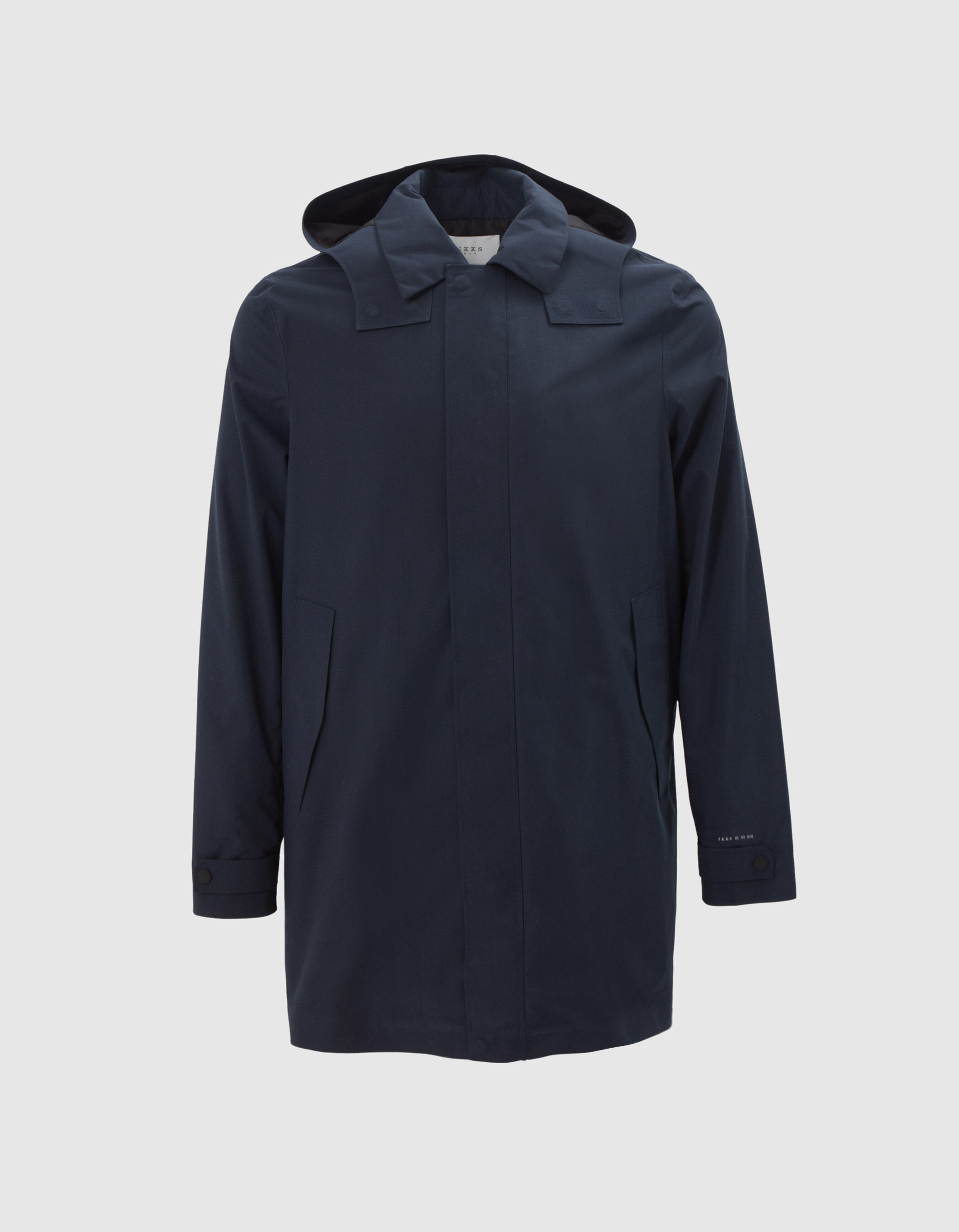 Men s navy trench coat with detachable hood IKKS