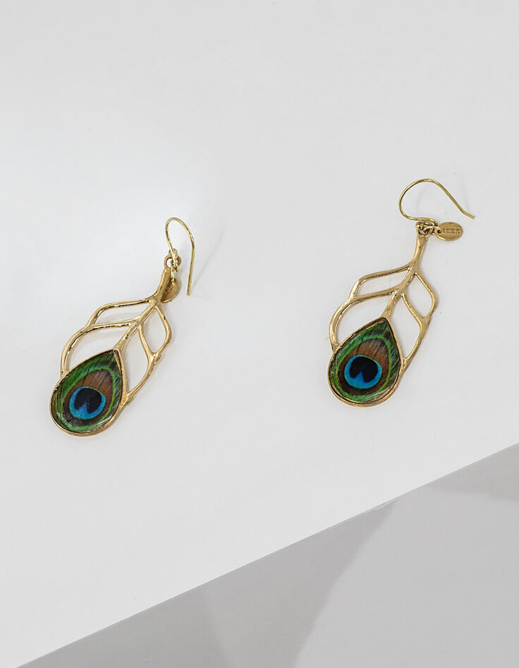 Boucles d'oreilles paon femme-1