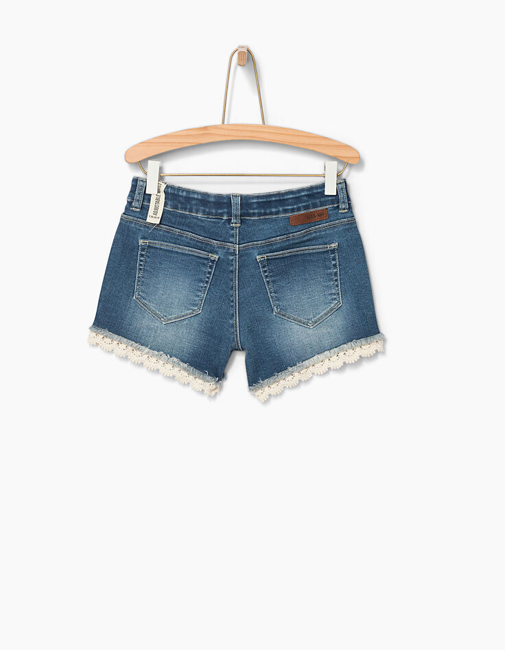 Short vaquero medium blue bordado encaje niña-4