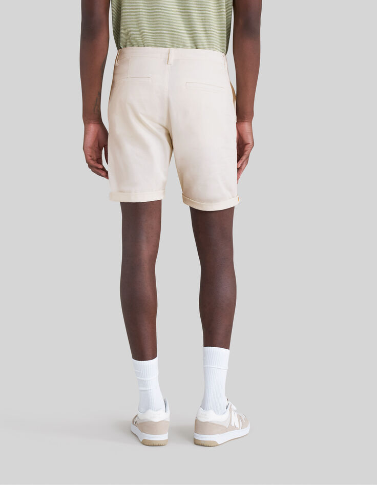 Stuccofarbene TAPERED-Herrenchinobermudas-4