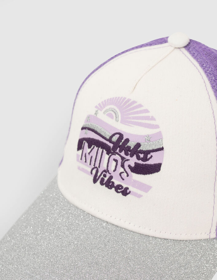 Girls’ violet cap with silver glittery visor - IKKS