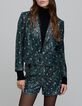 Veste noire imprim&eacute; g&eacute;om&eacute;trique brod&eacute;e sequins Femme-2
