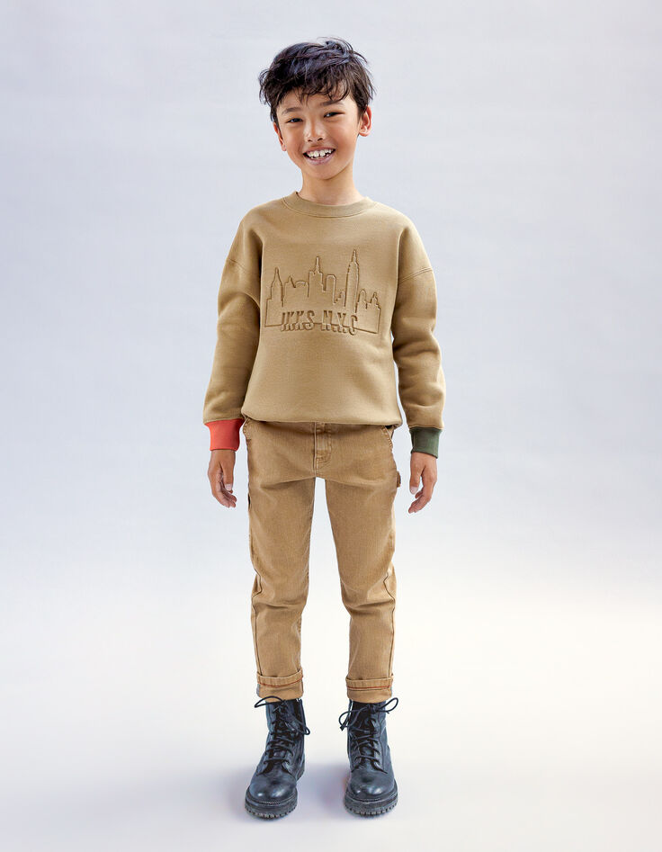 Camelfarbenes Jungen-Sweatshirt mit NYC-Pr&auml;gung-7