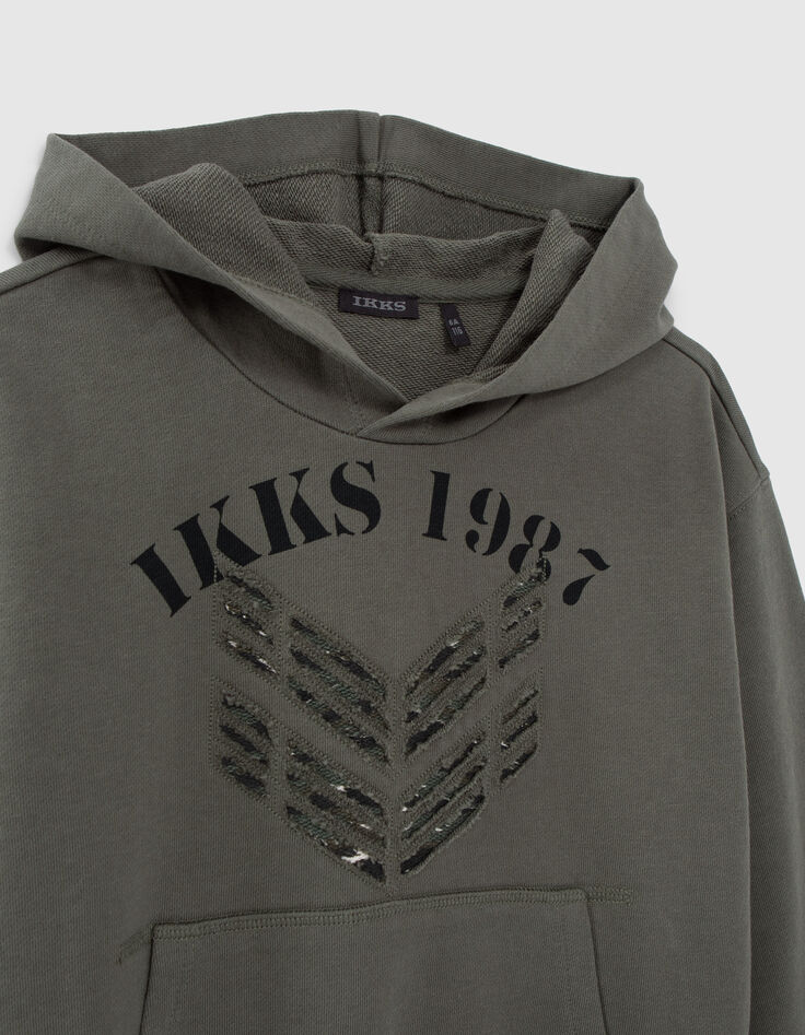 Sudadera caqui espigas desgastadas camuflaje niño-3