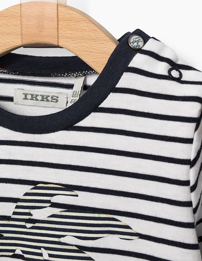 Baby boys' navy sailor top with palm trees - IKKS