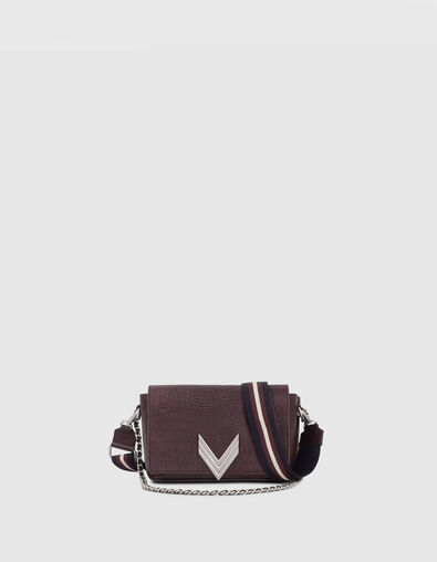 Le 111 TRINITY SCHOOL bordeaux cuir embossé python Femme - IKKS