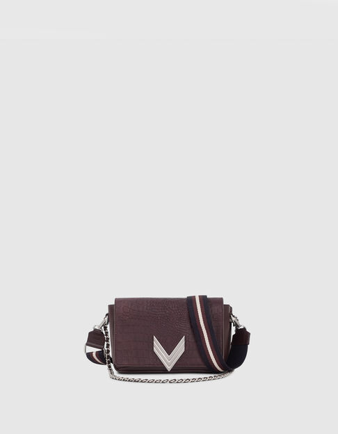 Women's burgundy embossed leather TRINITY SCHOOL 111 bag