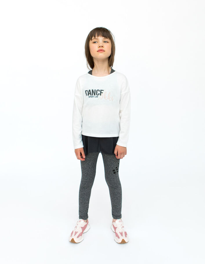 Leggings grises 2 en 1 y falda tul niña-1