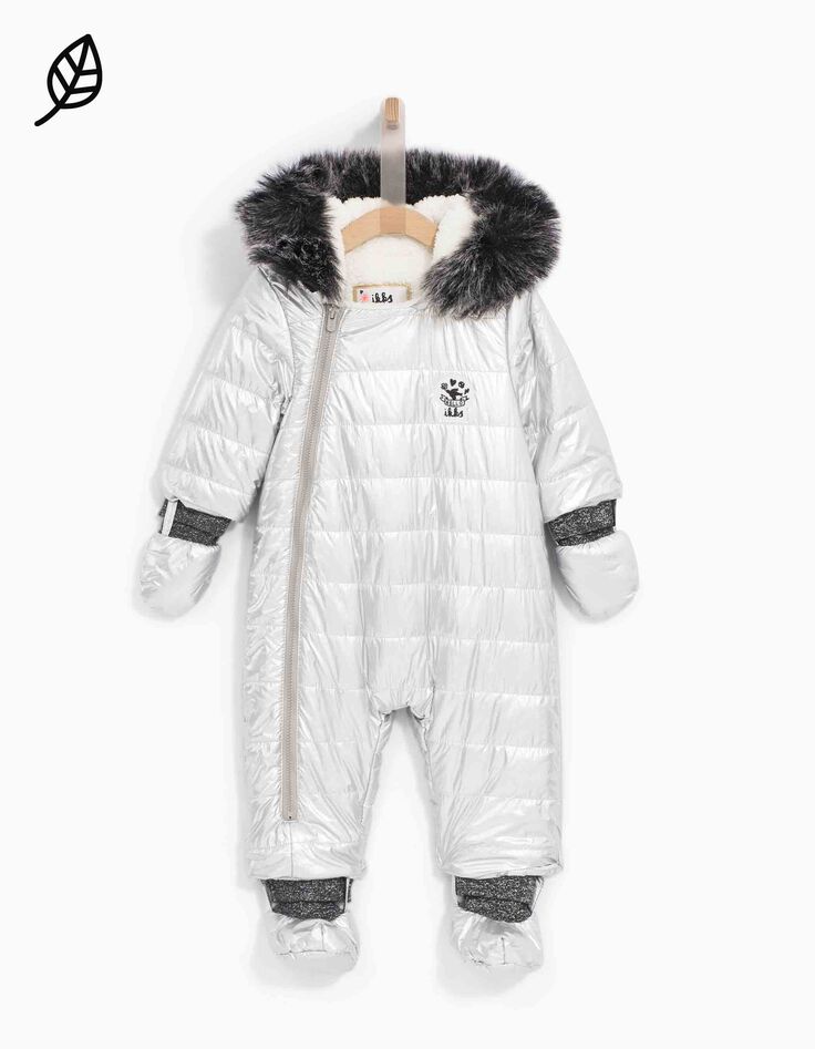 Combi-pilote argent et fourrée bébé fille-1