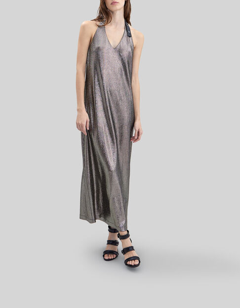 Pure Edition &ndash; Langes, goldfarbenes Damenkleid aus Lurex - IKKS